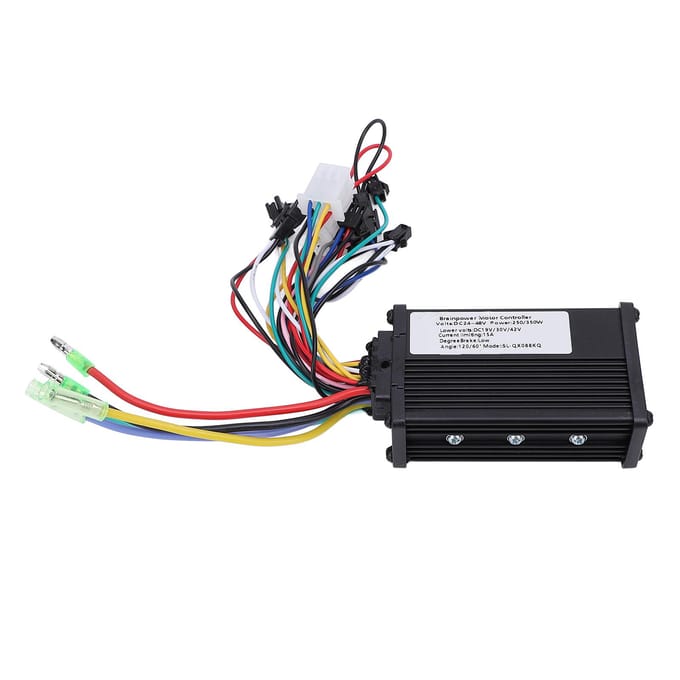 Borstelloze Sinusgolf Motor Controller 24V tot 48V 250W 350W Zelfherkenning DC Aluminiumlegering Elektrische Fiets Controller black
