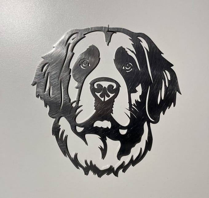 Metalen Hond - Sint Bernard- Wanddecoratie Cortenstaal