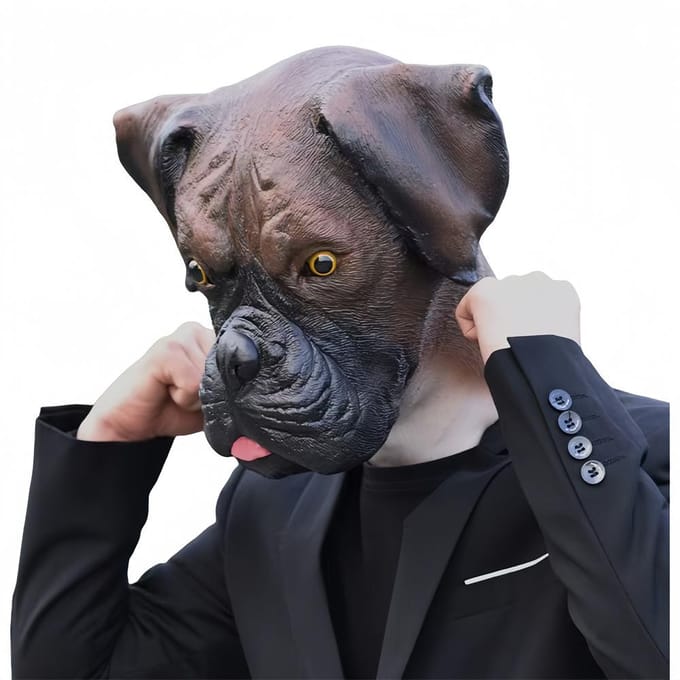 Schurftige Hond Latex Masker One size fits all adults bruin