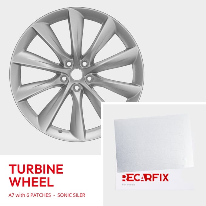Tesla Model S - Velgschade patch Turbine Wheel Sonic Silver