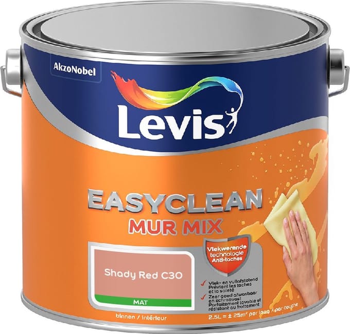 Levis - Easyclean Mur Mat Mix - Shady Red C30 - Mengverf - 2,5 L