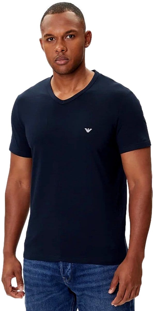 Armani T-shirts met V-hals 2-pack blauw