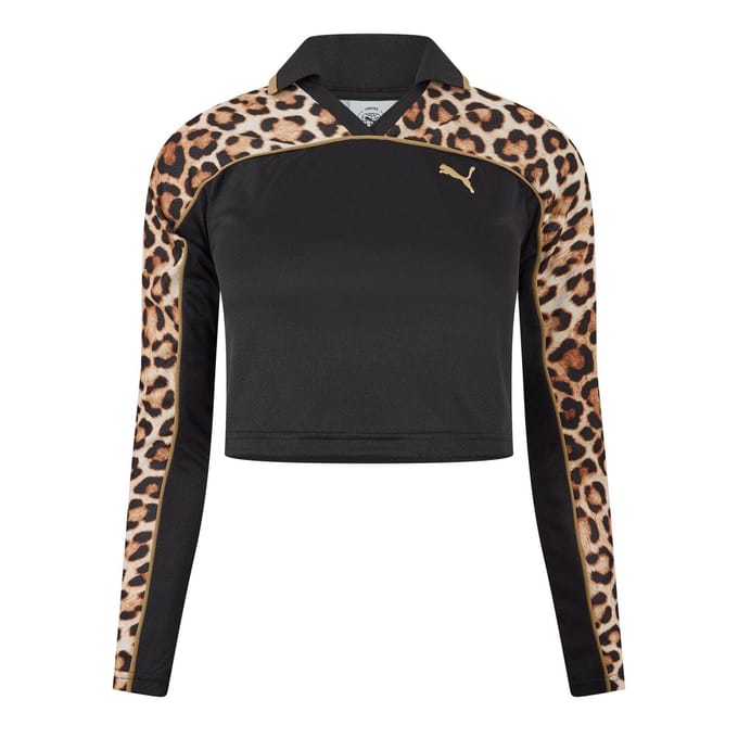 Puma Dames/dames T-shirt met luipaardprint (Poema Zwart)