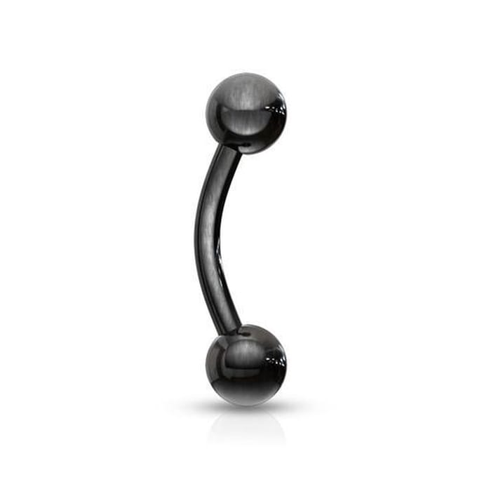 Piercing curved rond basis extern 1.2x8x3 - zwart - LMPiercings