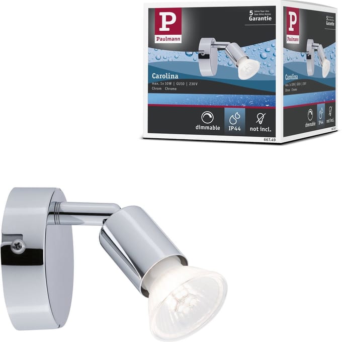 Spotlight Carolina IP44 GU10 230V max. 10W dimbaar Chroom