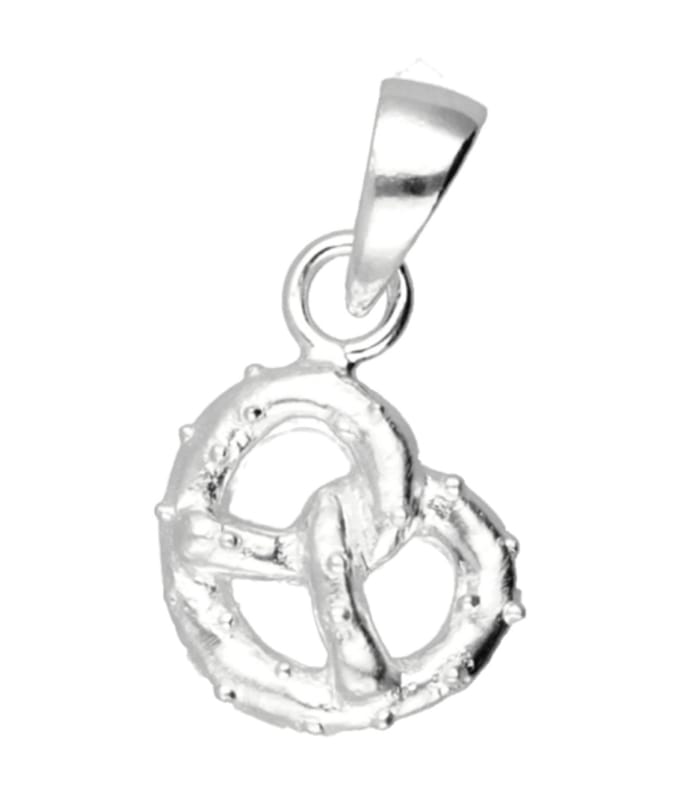 Zilveren Pretzel klein kettinghanger