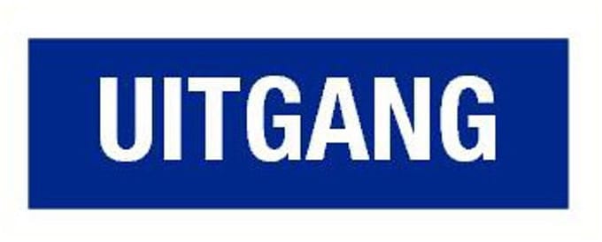 Uitgang tekstbord - kunststof 200 x 75 mm