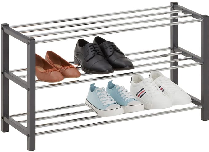 Schoenenrek DUBLIN met 3 planken – grijs