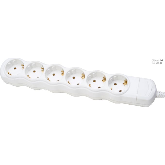Kopp 6-polige stekkerdoos wit zonder snoer - 129401009 [5 stuks]