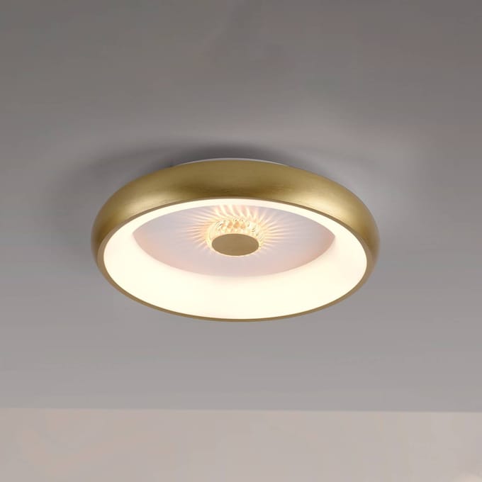 JUST LIGHT. GmbH Vertigo LED plafondlamp, CCT, Ø 46,5 cm, messing