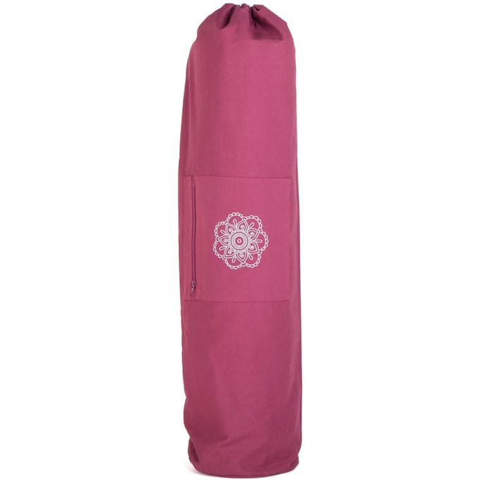 Yogatas extra groot voor wollen yogamatten - 90 cm - Bodhi Surya - aubergine