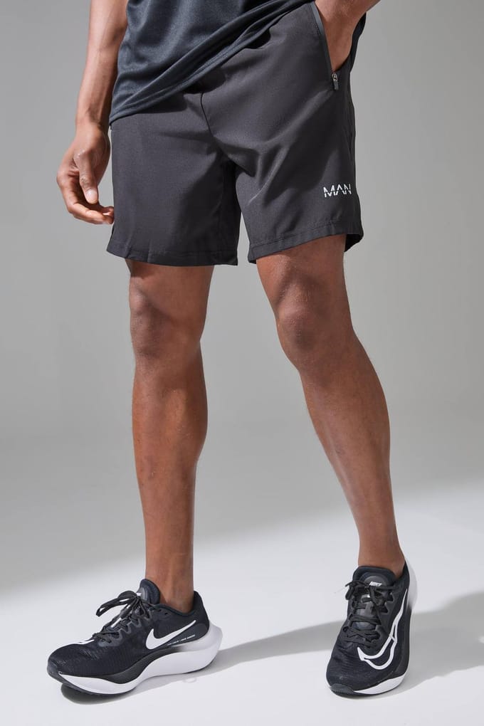 Men's Active Stretch Woven Regular Fit 7inch Gym Short | Black | Size Medium