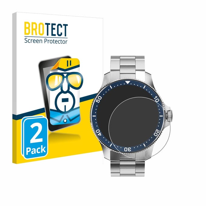 BROTECT - Screenprotector voor Withings ScanWatch Horizon (43 mm) - Folie Beschermfolie transparant 2 Stuks