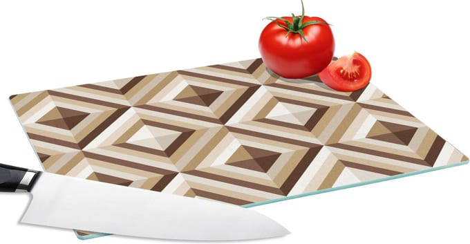 Glazen Snijplank - 28x20 - Retro - Ster - Design - Snijplanken Glas