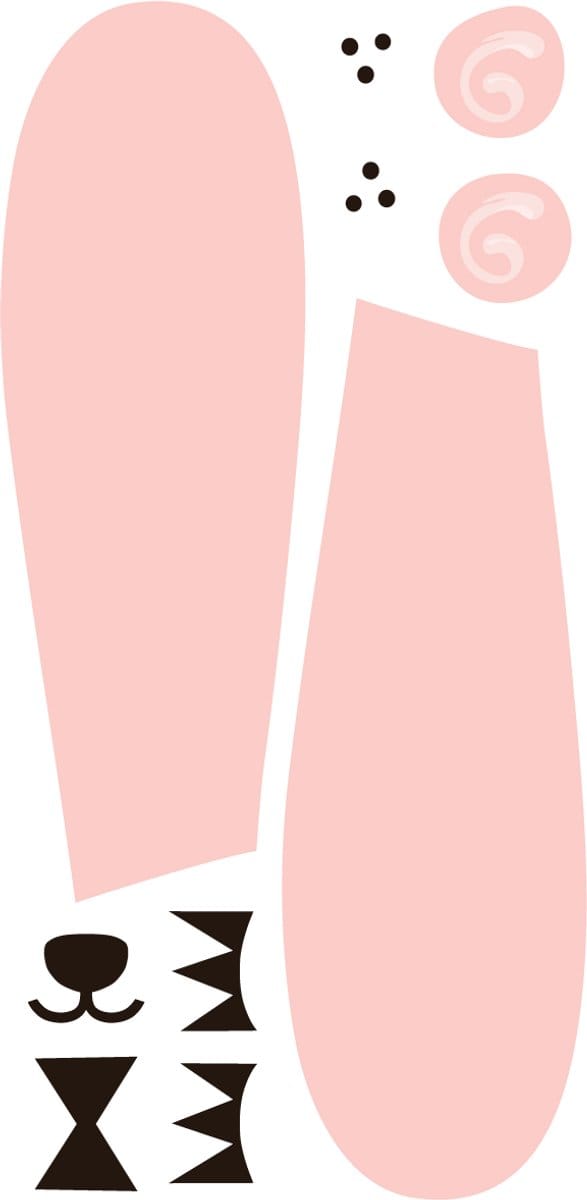Muurstickers - Lachend Konijn - Transparante Achtergrond - 200x100cm