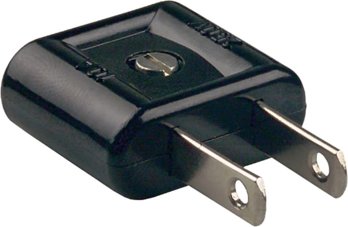 Zwarte platte Amerikaanse stekker 2 pins