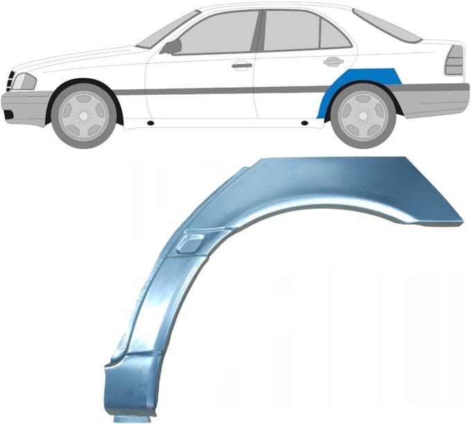 Reparatiepaneel achterspatbord voor Mercedes C-Class W202 1993-2001 / Links