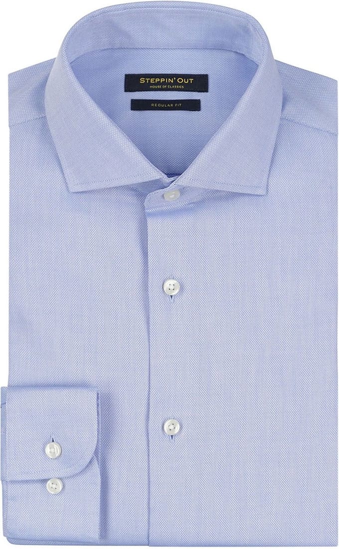 Steppin' Out Overhemd Dobby Lichtblauw - Maat 3XL - Heren - Casual Shirt