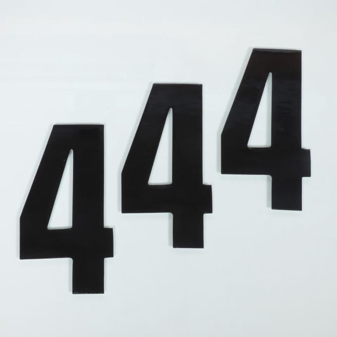 set van 3 blackbird race nummer 4 stickers 160x75 voor motorfiets nieuw