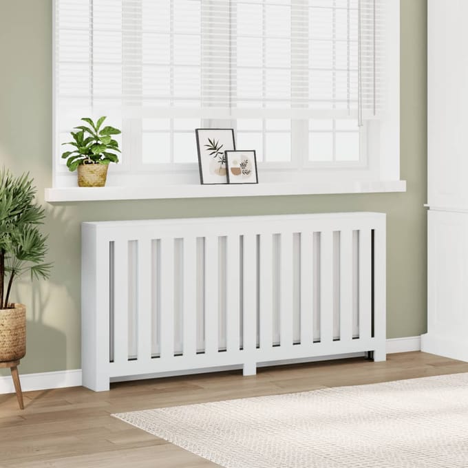Vidaxl Radiatorafdekking, Wit, 175X20X82Cm, Materiaal Houtcomposiet