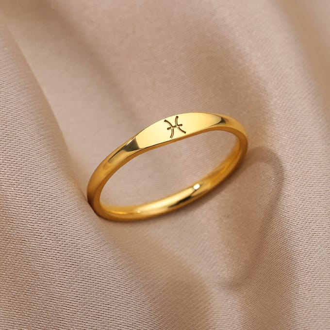 Sterrenbeeld ring - Horoscoop ring - Vissen - Zegelring stijl