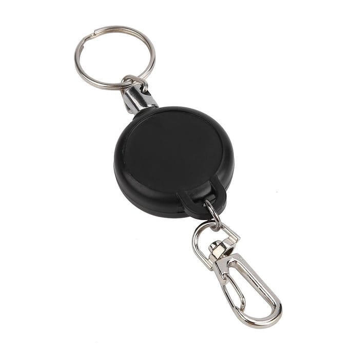60cm Stalen Kabel Intrekbare Sleutelhanger Uittrekbare Sleutels Sluiting Anti Verlies Sleutelhanger (10 stuks) black