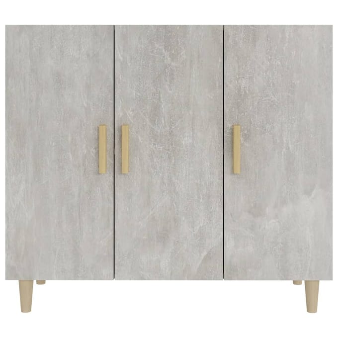 vidaXL - Dressoir - 90x34x80 - cm - bewerkt - hout - betongrijs
