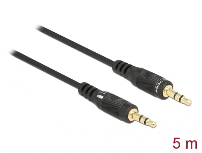 Delock Cable Audio DC jack 3.5 mm 3 pin male / male 5 m