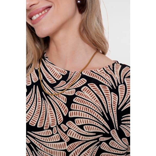 Geisha T-shirt Top 62331 20 Black/brown Dames Maat - L