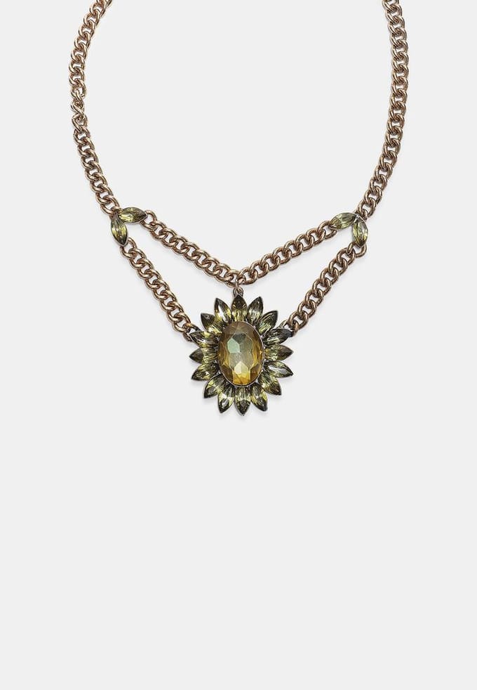 Stradivarius Ketting met sieraad  Kaki OS
