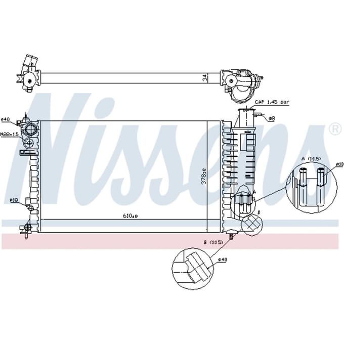 Radiator, motorkoeling NISSENS 61381A