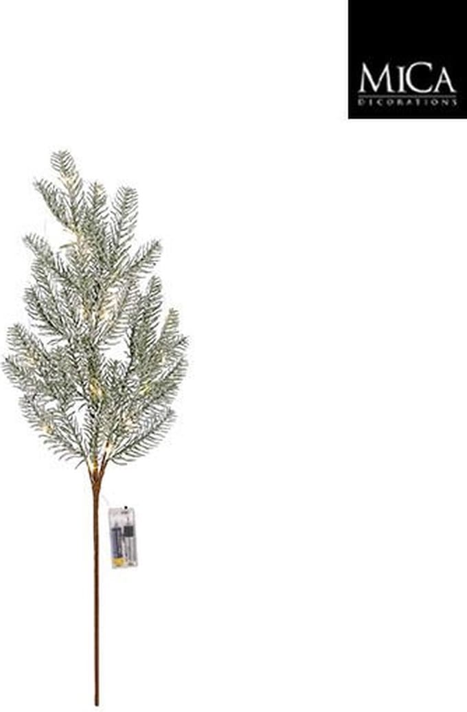 Mica Decorations - Spray - Dennentak met Verlichting - L70 x B20 x H6 cm - Lichtgroen