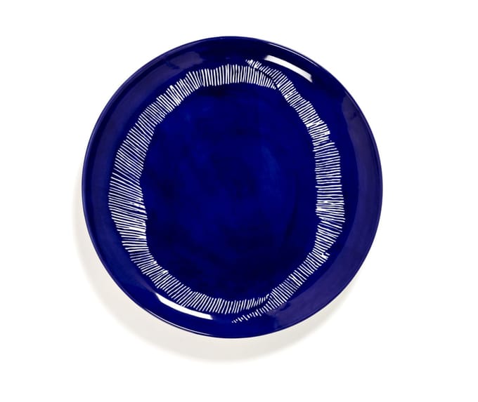 Serax Feast Bord L - Set - blauw/stripes wit