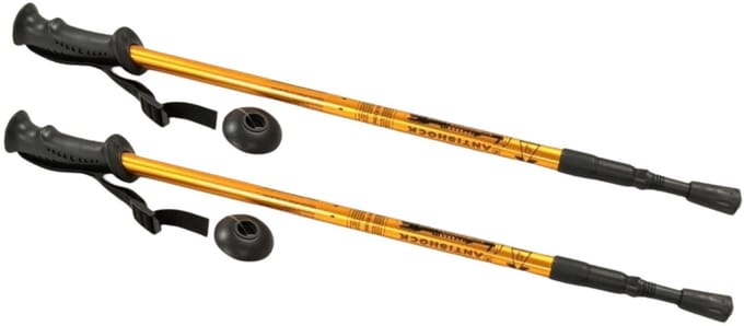 Nordic Walking- stick - stokken 65-135 cm telescopisch - Aluminium - goudkleurig