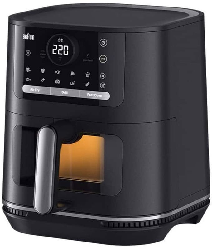 Braun HF5075IBK Heteluchtfriteuse - Capaciteit 6 liter - Digitaal touchscreen - 9 kookprogramma's - Rapid Air-technologie - Zwart