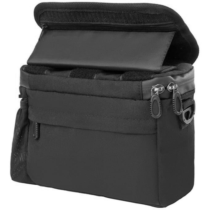 Sacoche de guidon de vélo Sac de vélo de montagne étanche avec support de téléphone pliable à écran tactile black
