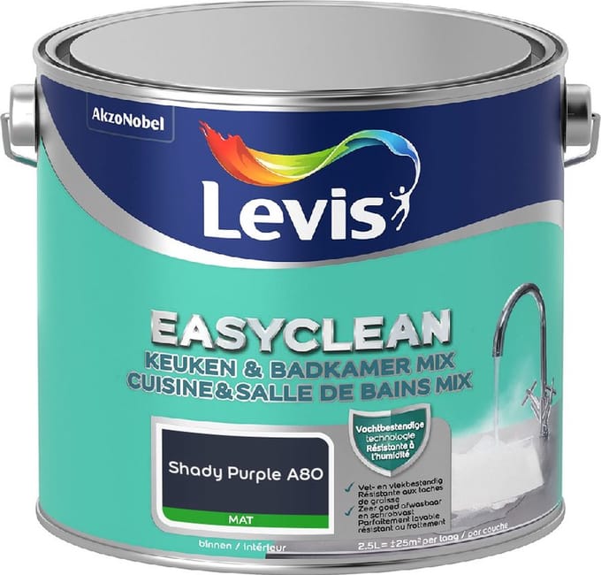 Levis - Easyclean Keuken & Badkamer Mix - Shady Purple A80 - Mengverf - 2,5 L