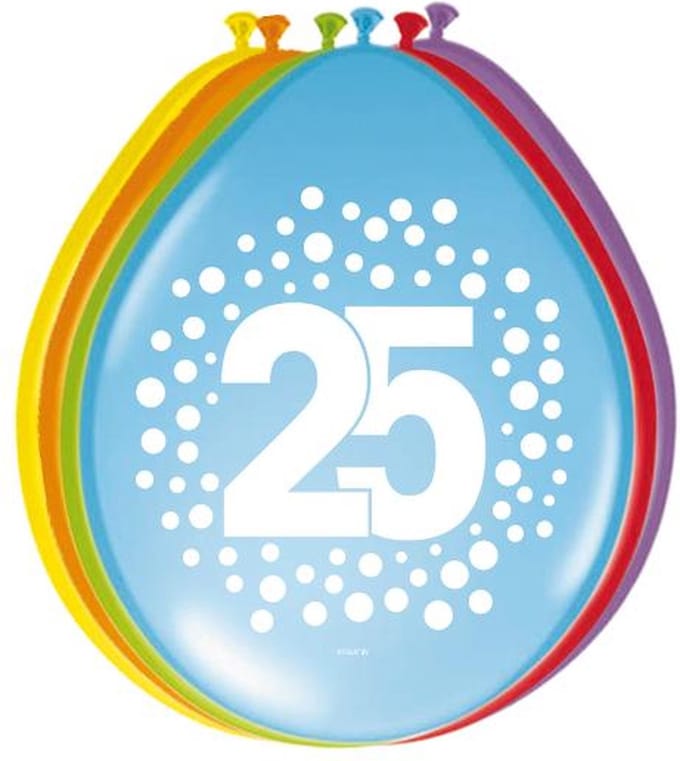 Ballonnen 12in/30cm Rainbow Dots 25 /8