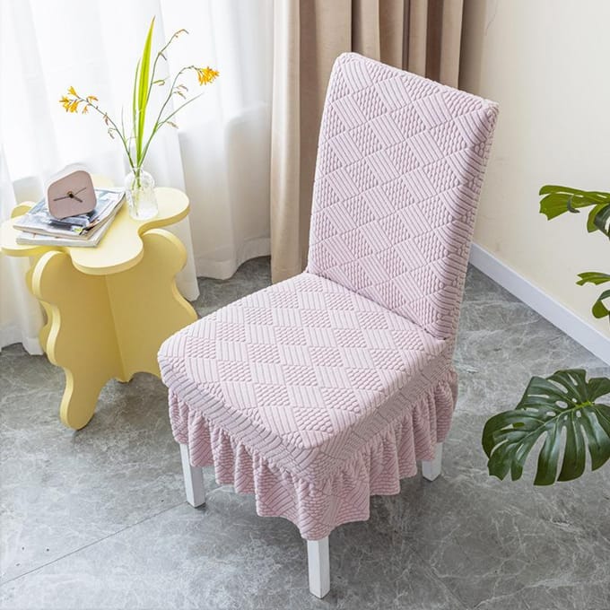 Housse de chaise de maison Coussin Dossier Intégré Housse de Chaise de Salle à Manger Housse de Banc Universelle Housse de Siège Housse de Chaise de Table à Manger Élastique one size gray