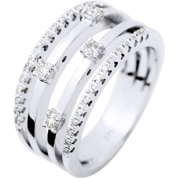 Ring Diamonds 0,32 Cts Satellite Sieraden White Gold