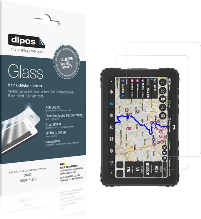 dipos – 2x Pantserfolie geschikt voor DMD T880X 8 Zoll | 9H Screenprotector