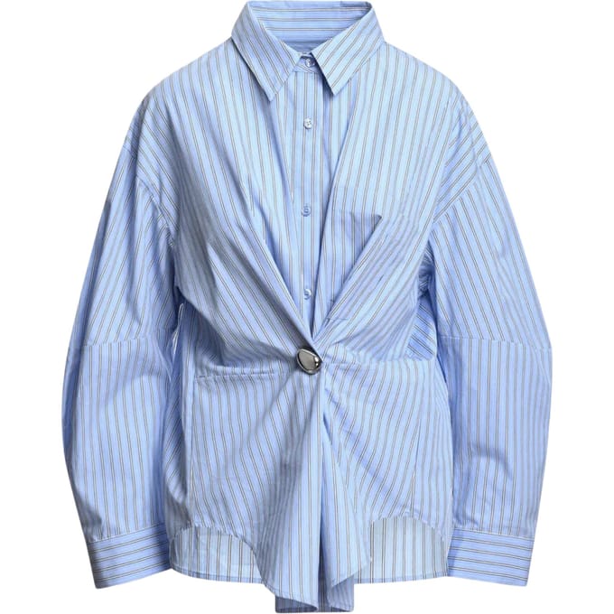Essentiel Antwerp Oversized Shirt Blouses Lichtblauw Kreative