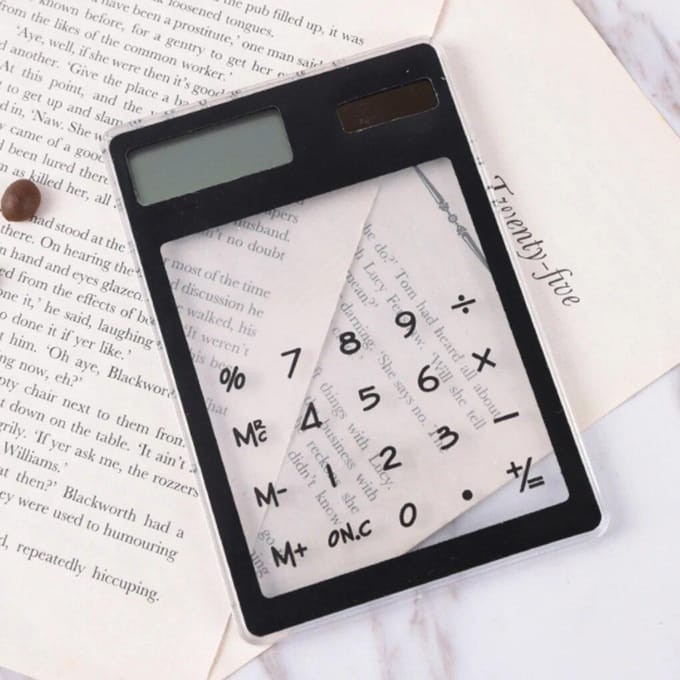 Mini calculatrice solaire économiseuse d'énergie d'affichage de 8 bits d'écran tactile transparent de couleurs multi blanc
