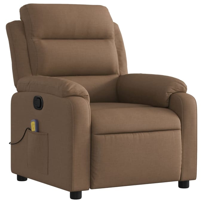 vidaXL - Massagestoel - verstelbaar - stof - bruin