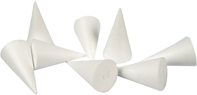 Kegels, H: 11 cm, d 5,5 cm, wit, 50 stuk/ 1 doos