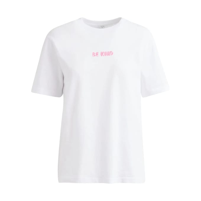 Mister Tee - Be Kind Heart EMB Dames Tshirt - M - Wit