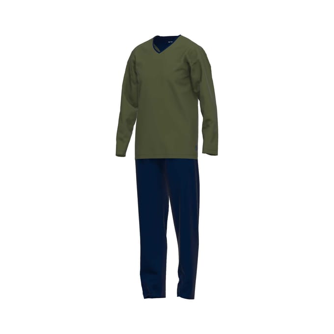 Tom Tailor - Pyjamaset van katoen - Maat 50 - green-dark-horizontal-stripe