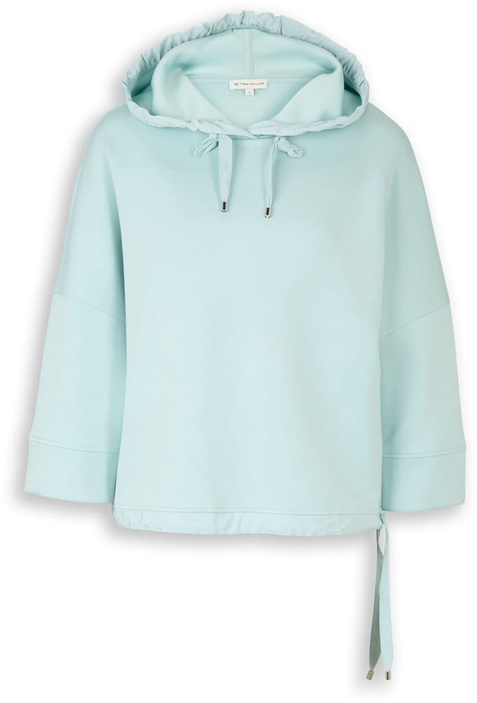 Tom Tailor - Hoodiesweatshirt van scuba - Maat M - blue haze