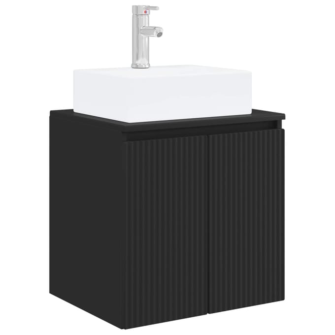 vidaXL - Wandgemonteerde - wastafel - van - een - meubel - Zwart