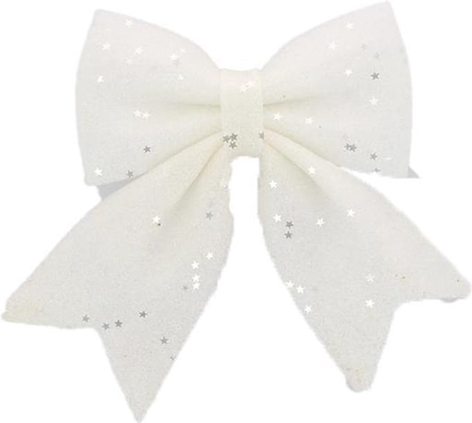 Knooppunt Butterfly Christmas Deco 20x25cm White Star - Plastic - Wit - Unité - SILUMEN